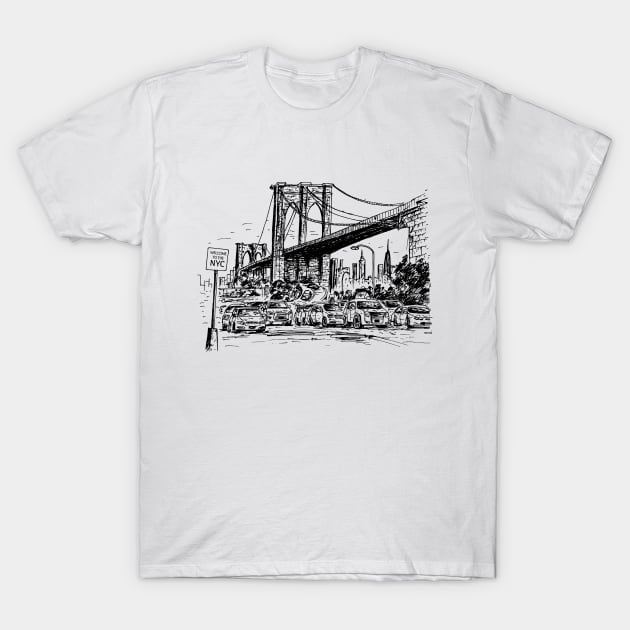 New York Under the Bridge T-Shirt by TeesAndTheCities